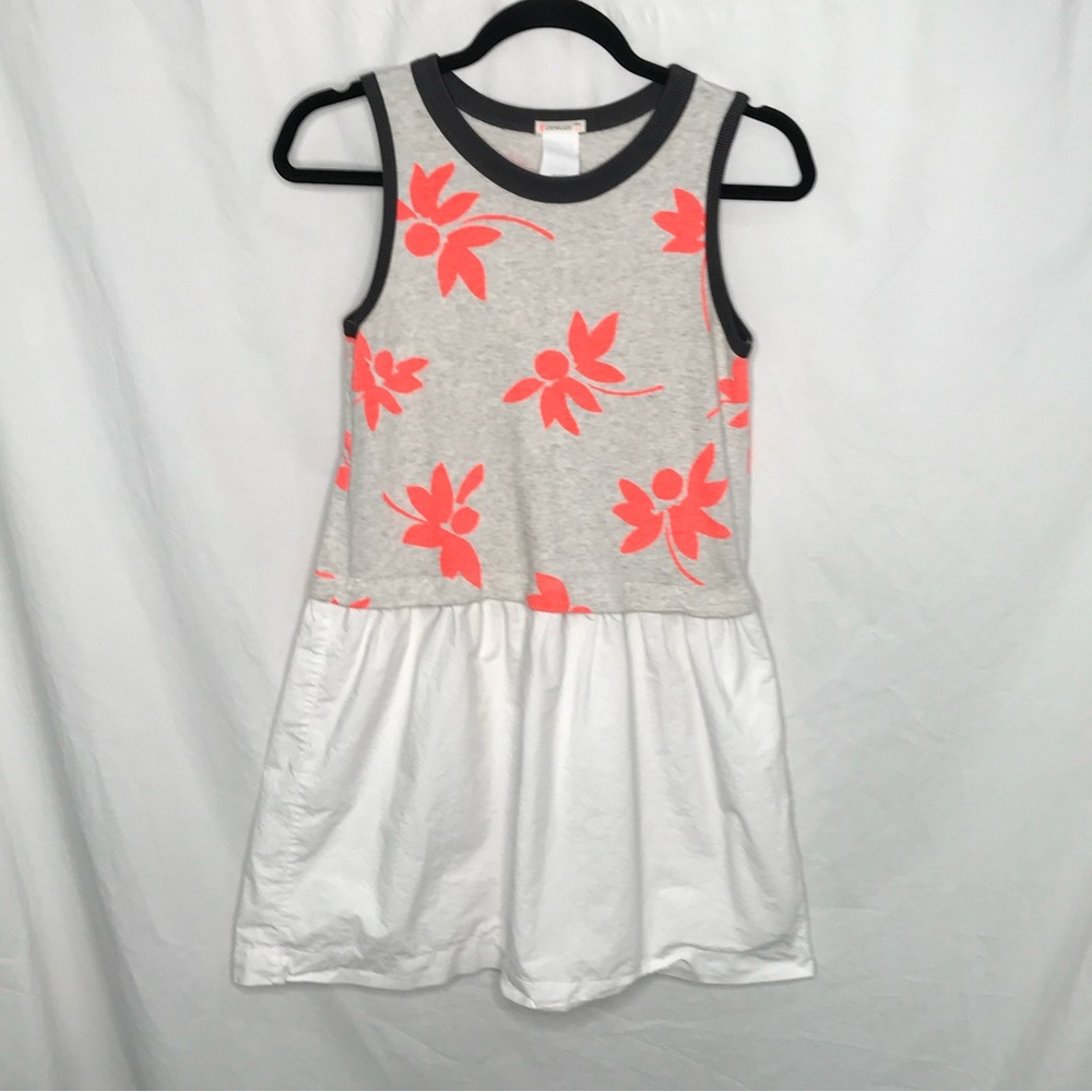 Crewcuts J Crew Tank Dress Girls Sz 14 Summer Sundress Floral Mixed Media Cotton